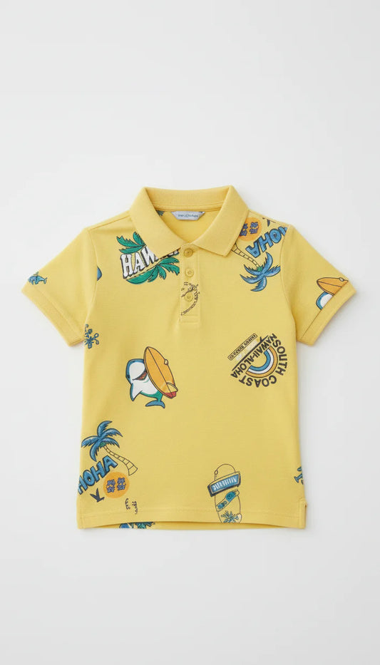 JUNIOR Boys Graphic Printed Polo Shirt