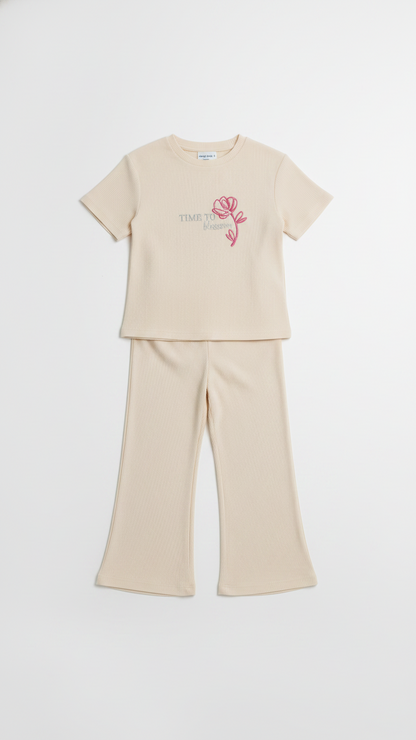 OKAIDI Girls Floral Printed Co Ord Set