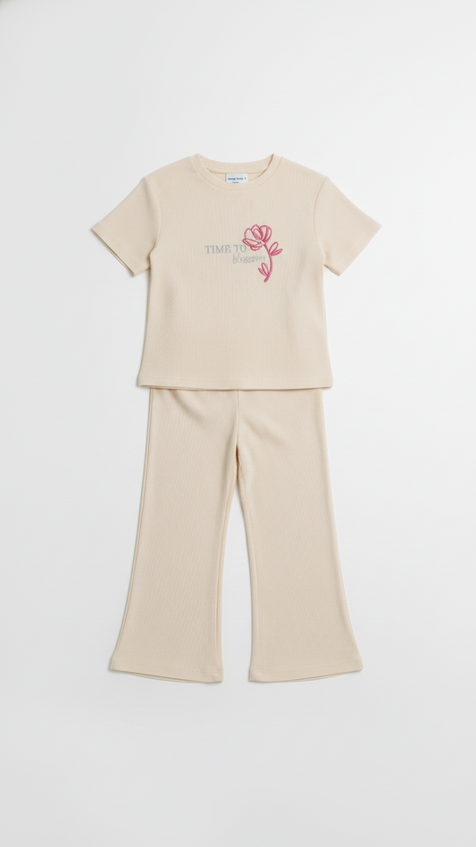 OKAIDI Girls Floral Printed Co Ord Set