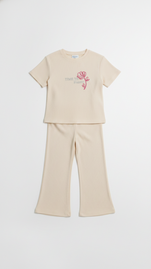 OKAIDI Girls Floral Printed Co Ord Set