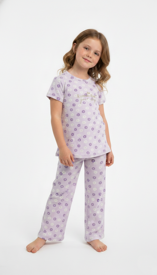 OKAIDI Girls Floral Printed Co Ord Set