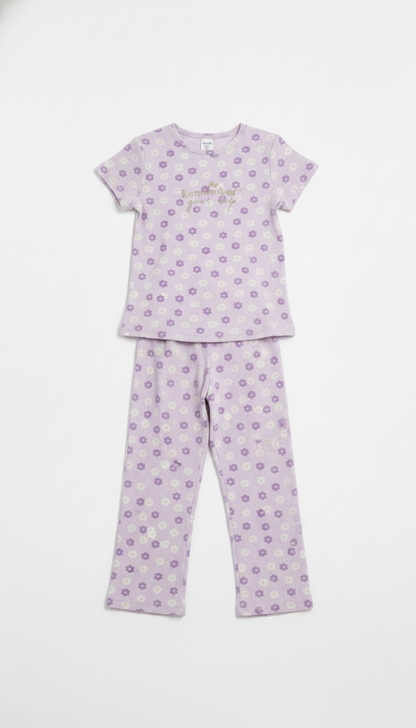 OKAIDI Girls Floral Printed Co Ord Set