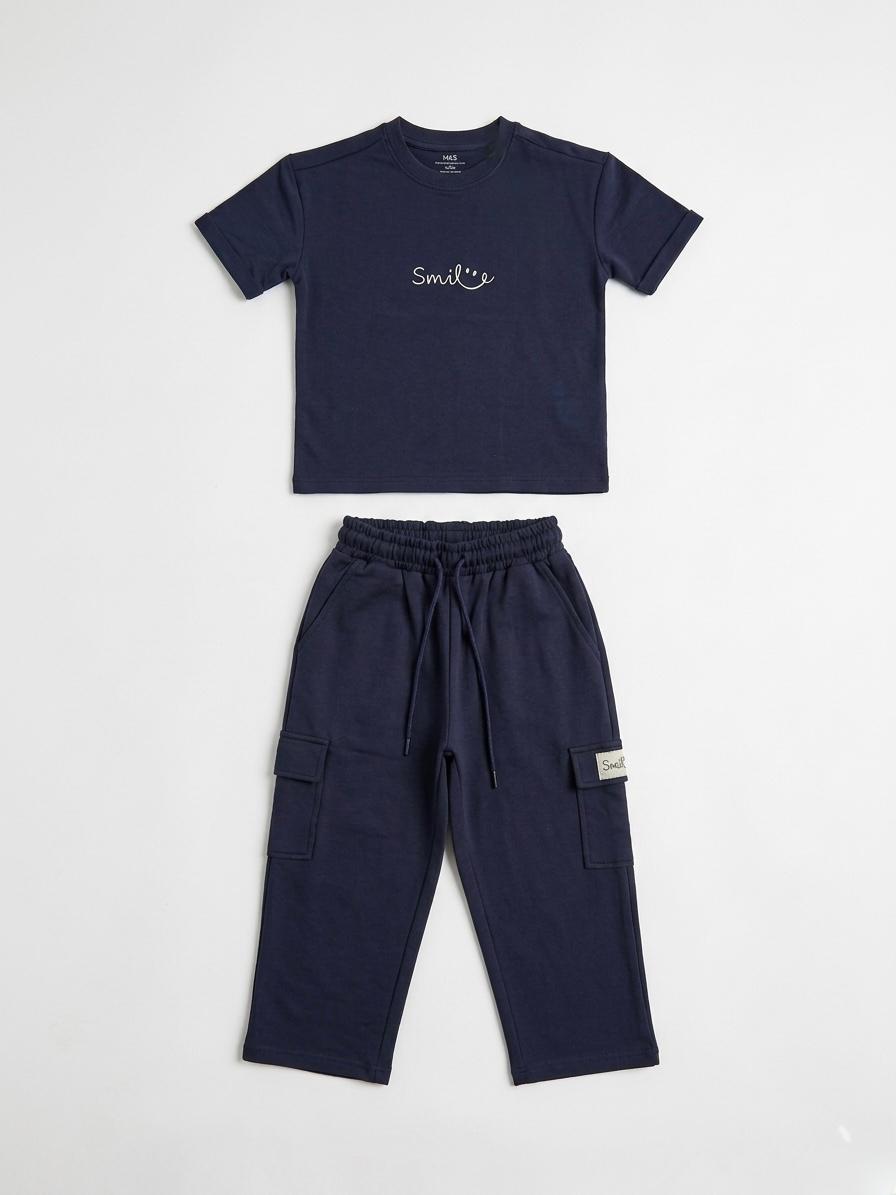 M&S Girls Cargo Co Ord Set