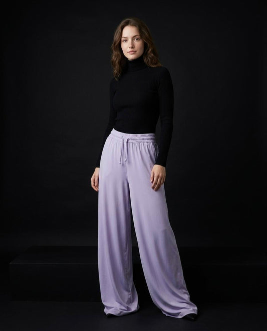 OYSHO Womens Lavender Wide Leg Trouser