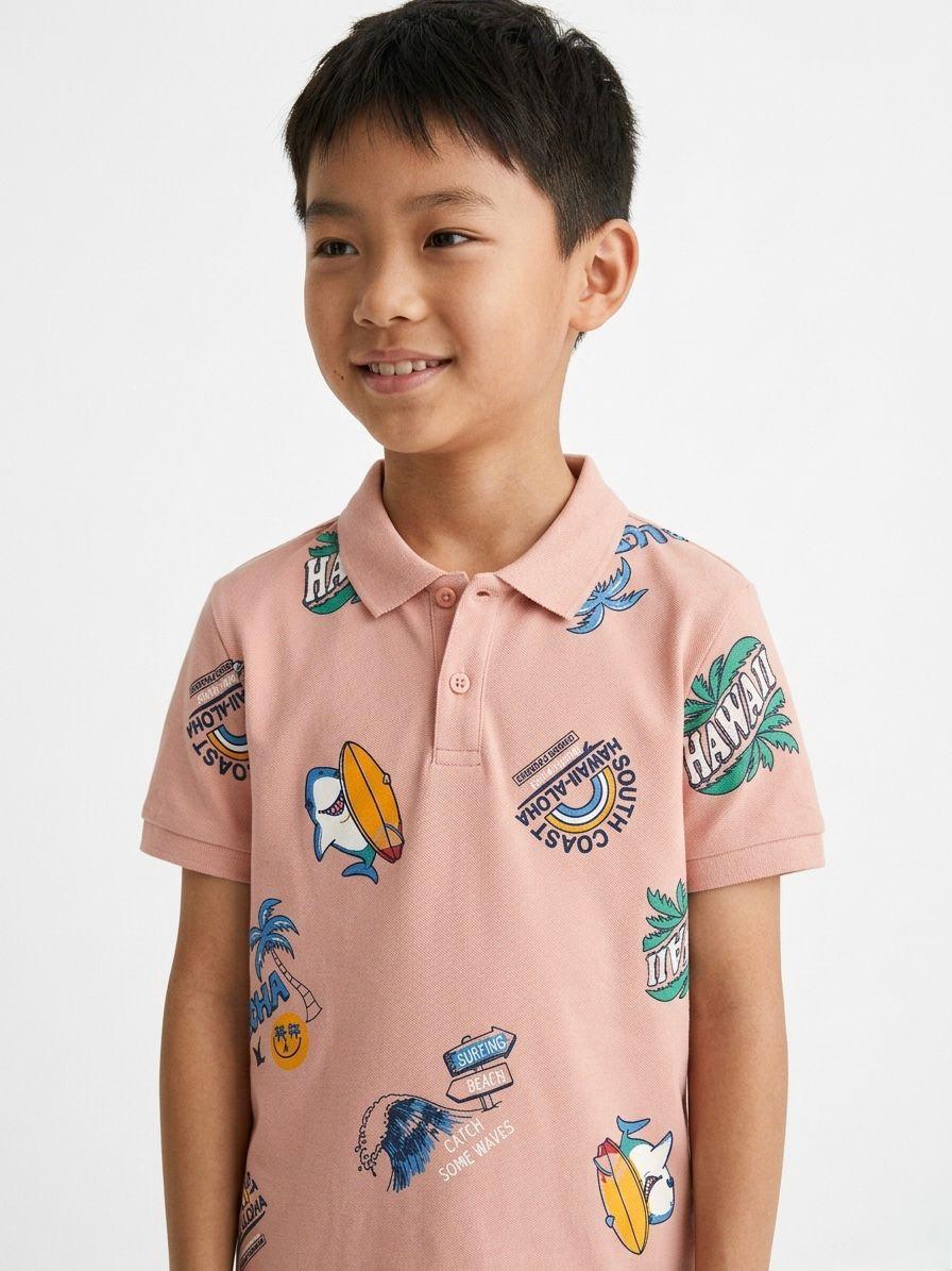 JUNIOR Boys Graphic Printed Polo Shirt