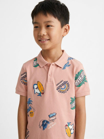 JUNIOR Boys Graphic Printed Polo Shirt