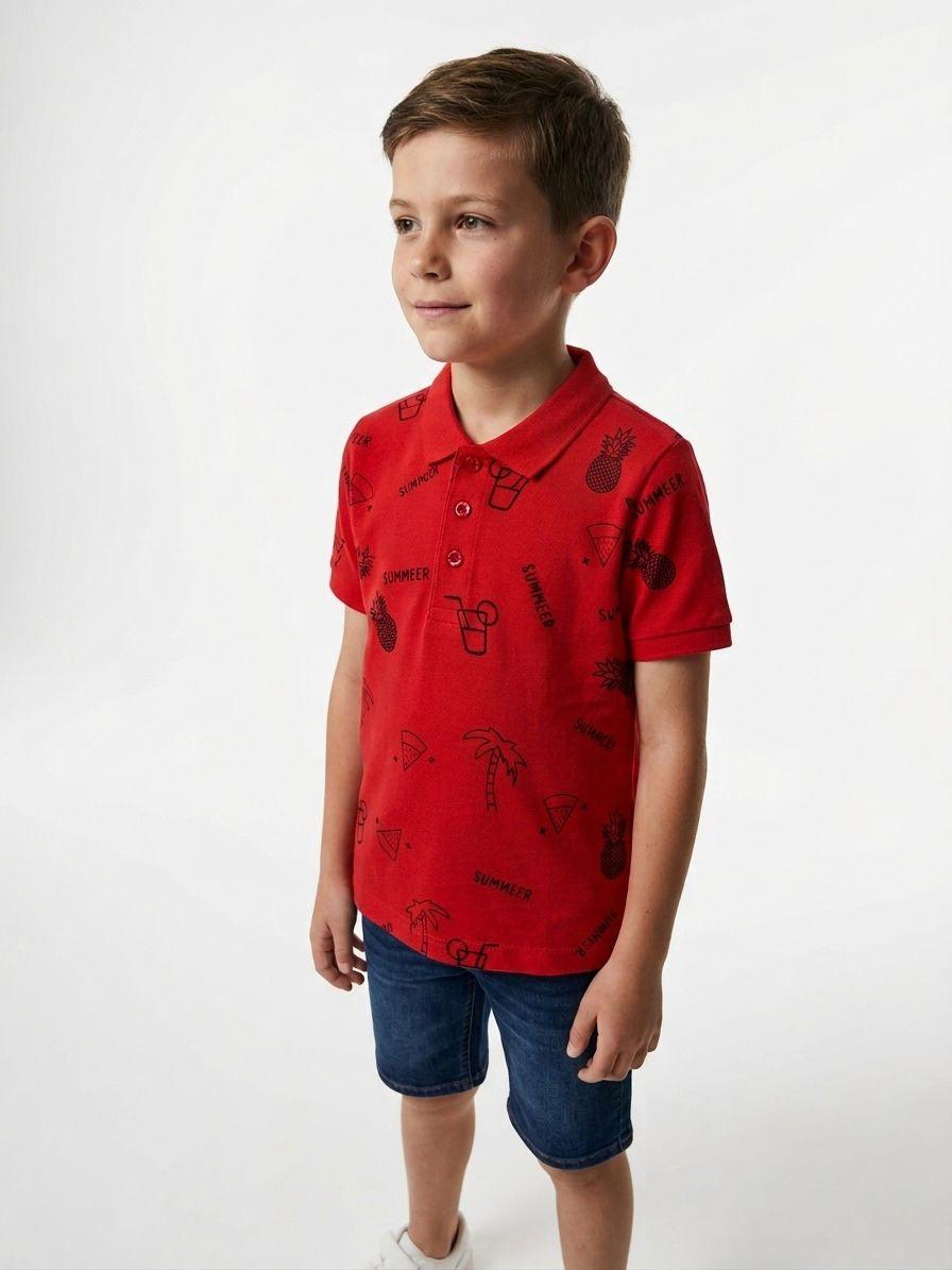 JUNIOR Boys Graphic Printed Polo Shirt