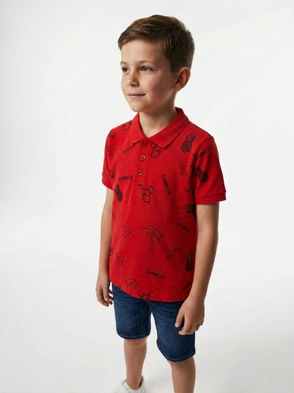 JUNIOR Boys Graphic Printed Polo Shirt