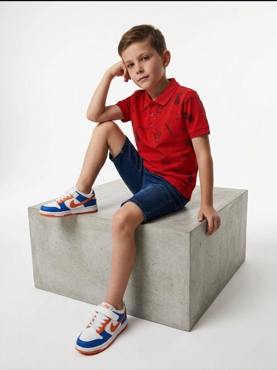 JUNIOR Boys Graphic Printed Polo Shirt