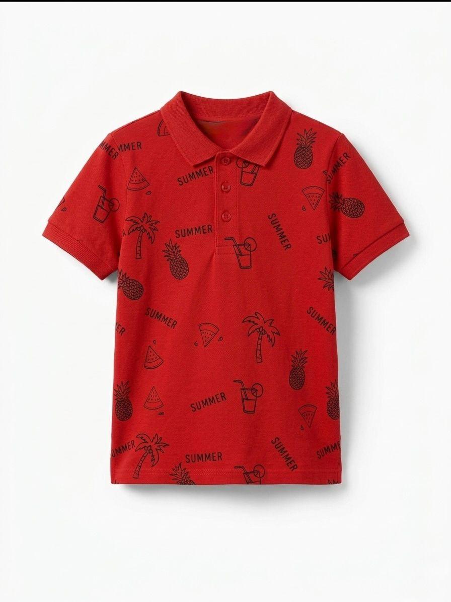 JUNIOR Boys Graphic Printed Polo Shirt