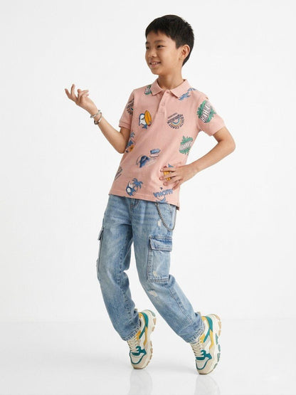 JUNIOR Boys Graphic Printed Polo Shirt