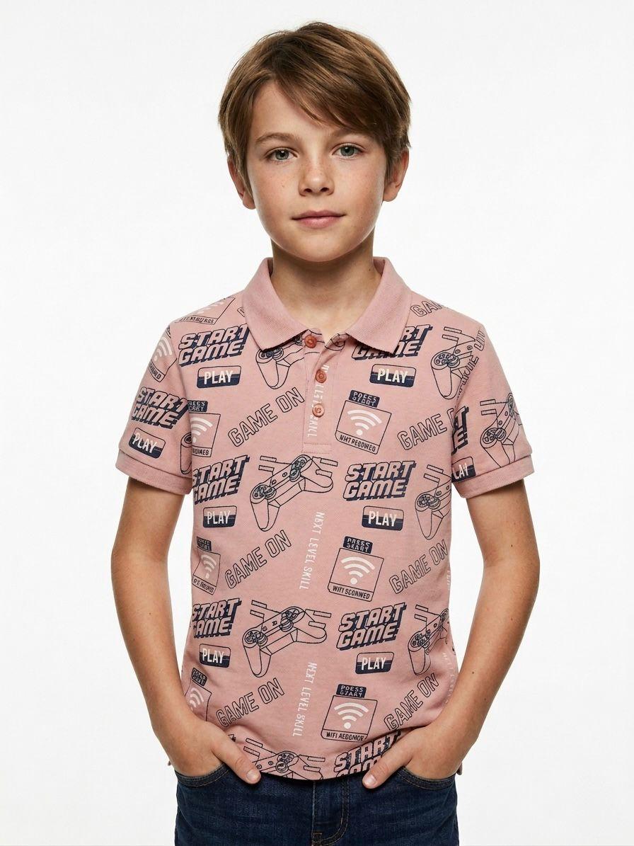 JUNIOR Boys Graphic Printed Polo Shirt