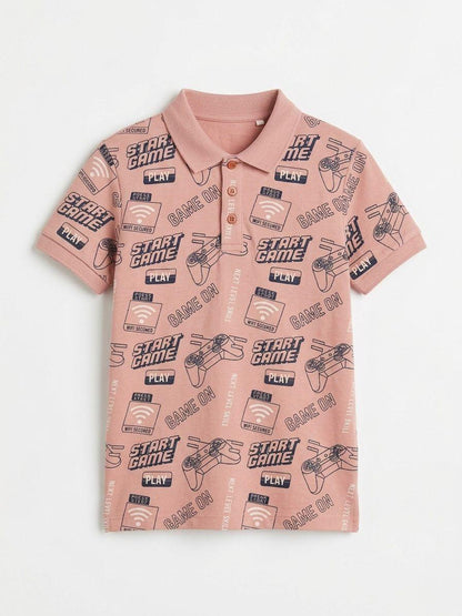 JUNIOR Boys Graphic Printed Polo Shirt
