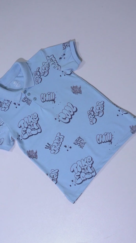 JUNIOR Boys Graphic Printed Polo Shirt