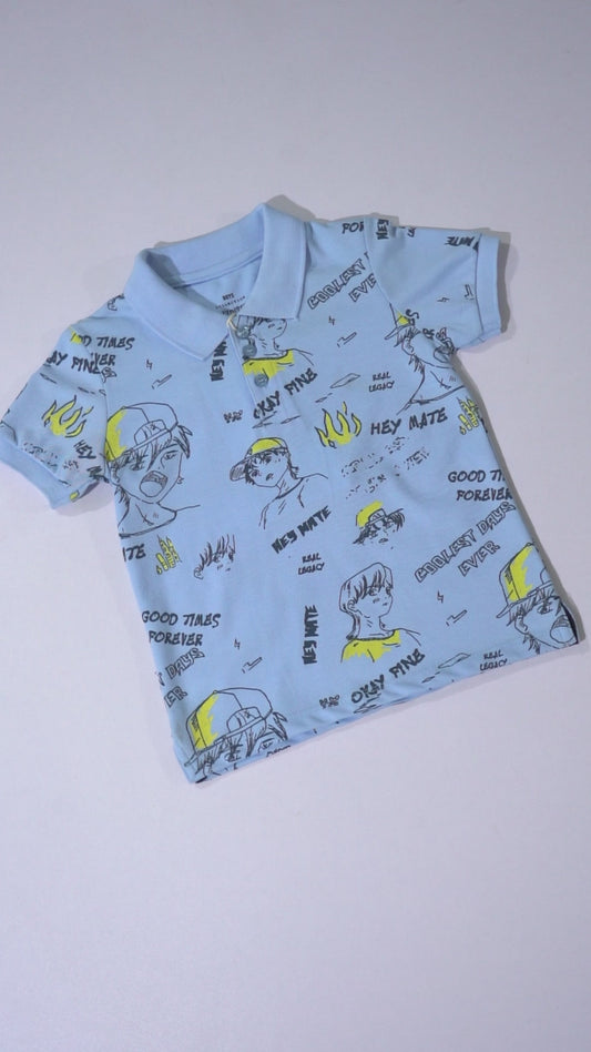 JUNIOR Boys Graphic Printed Polo Shirt