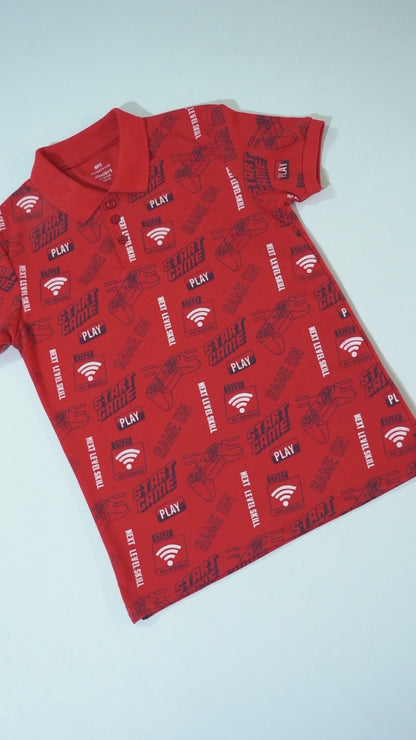 JUNIOR Boys Graphic Printed Polo Shirt