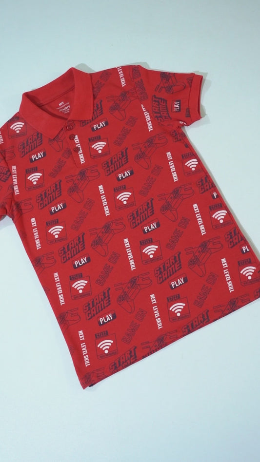 JUNIOR Boys Graphic Printed Polo Shirt