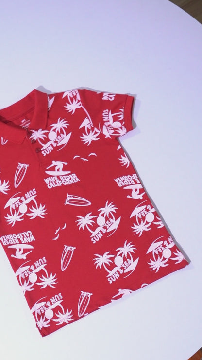 JUNIOR Boys Graphic Printed Polo Shirt