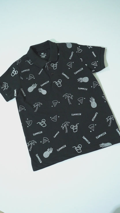 JUNIOR Boys Graphic Printed Polo Shirt