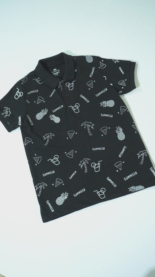 JUNIOR Boys Graphic Printed Polo Shirt