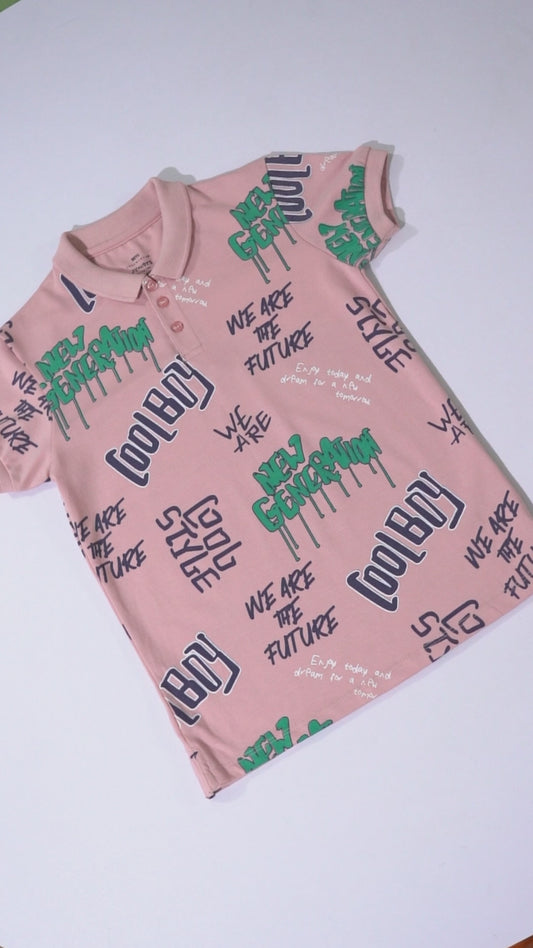 JUNIOR Boys Graphic Printed Polo Shirt