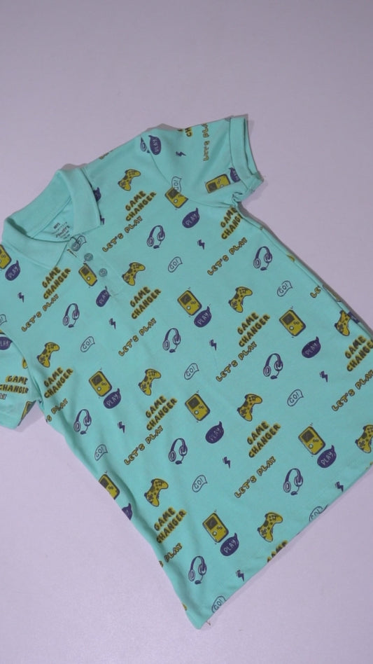 JUNIOR Boys Graphic Printed Polo Shirt