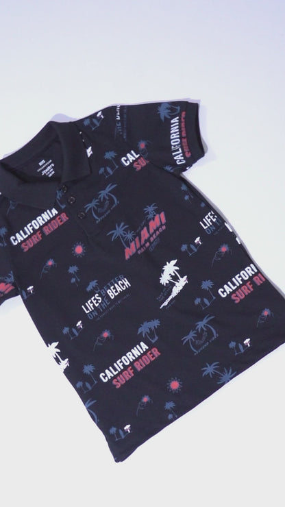 JUNIOR Boys Graphic Printed Polo Shirt