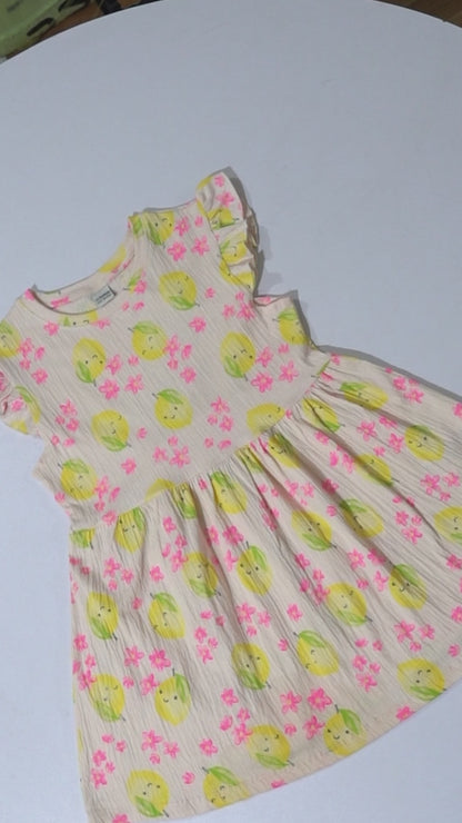 LC WAIKIKI Girls Textured Floral Printed Dress