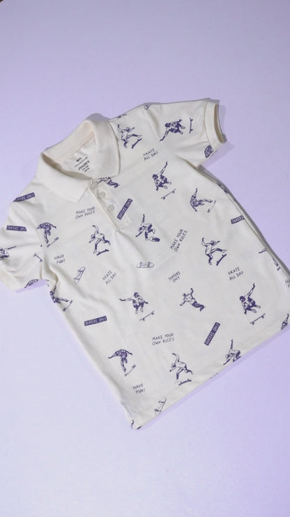 JUNIOR Boys Graphic Printed Polo Shirt