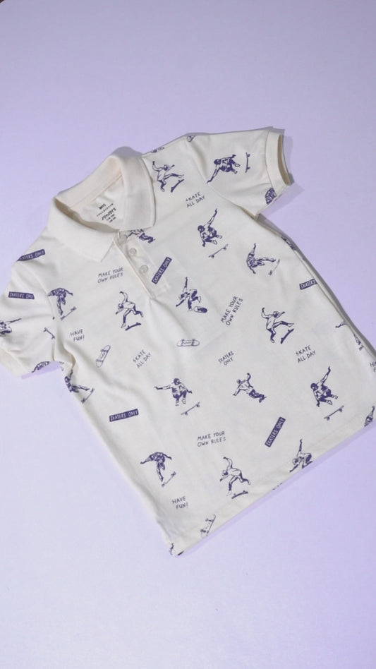 JUNIOR Boys Graphic Printed Polo Shirt