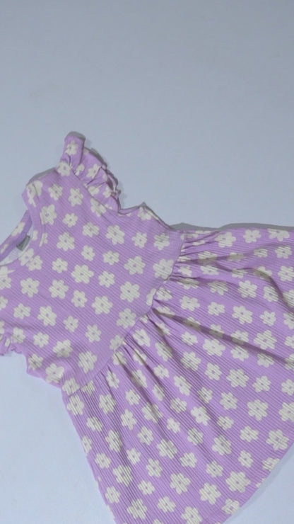 LC WAIKIKI Girls Textured Floral Printed Dress