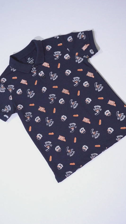 JUNIOR Boys Graphic Printed Polo Shirt