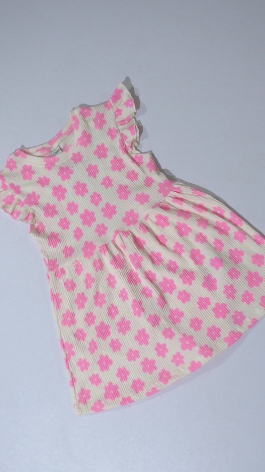 LC WAIKIKI Girls Textured Floral Printed Dress