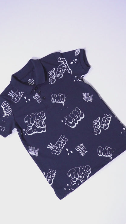 JUNIOR Boys Graphic Printed Polo Shirt