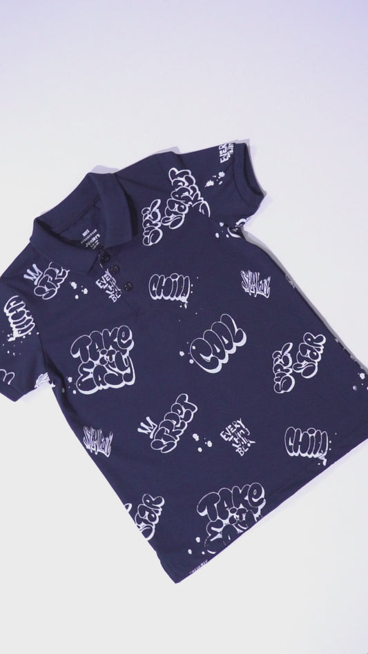 JUNIOR Boys Graphic Printed Polo Shirt