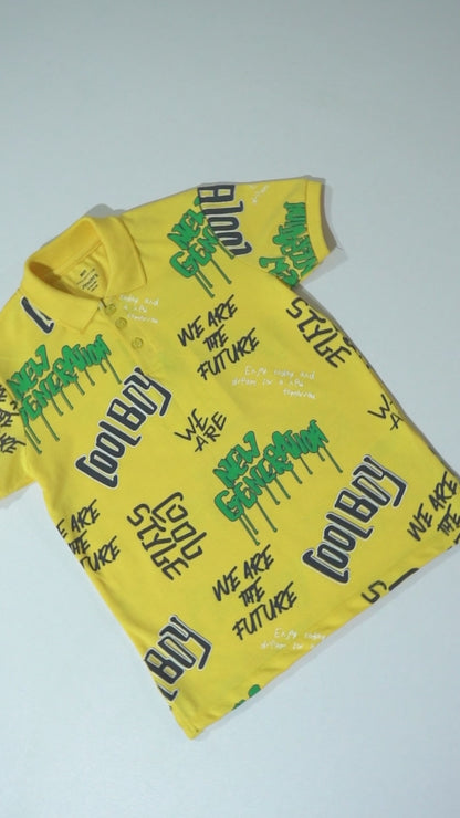 JUNIOR Boys Graphic Printed Polo Shirt