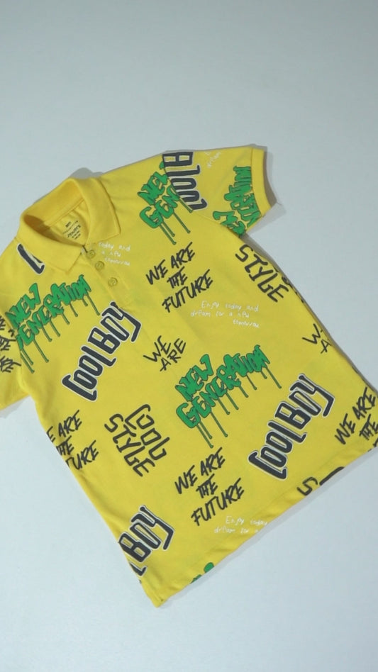 JUNIOR Boys Graphic Printed Polo Shirt