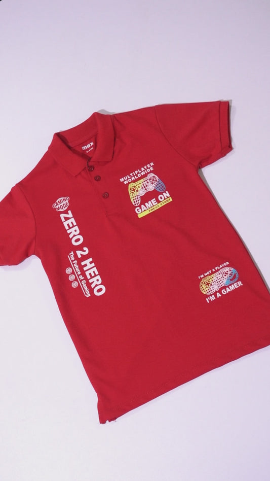 MAX Boys Graphic Printed Polo Shirt