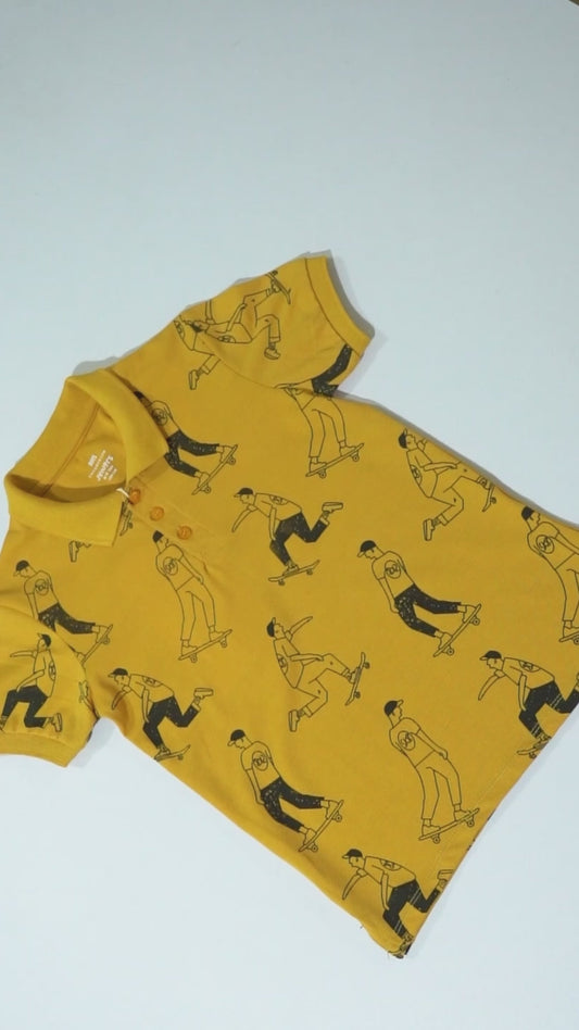 JUNIOR Boys Graphic Printed Polo Shirt