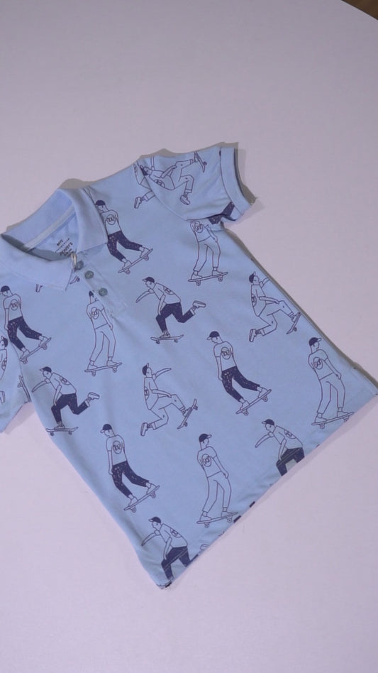 JUNIOR Boys Graphic Printed Polo Shirt