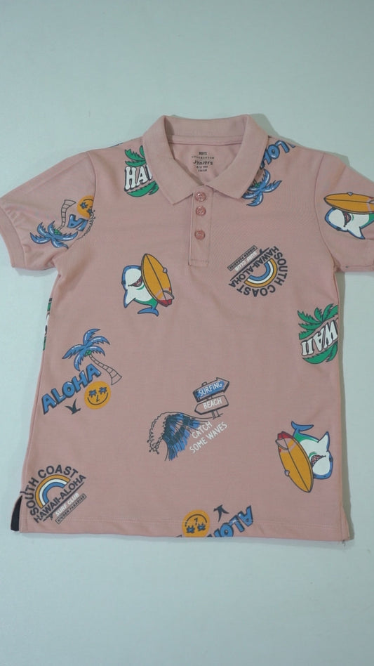 JUNIOR Boys Graphic Printed Polo Shirt
